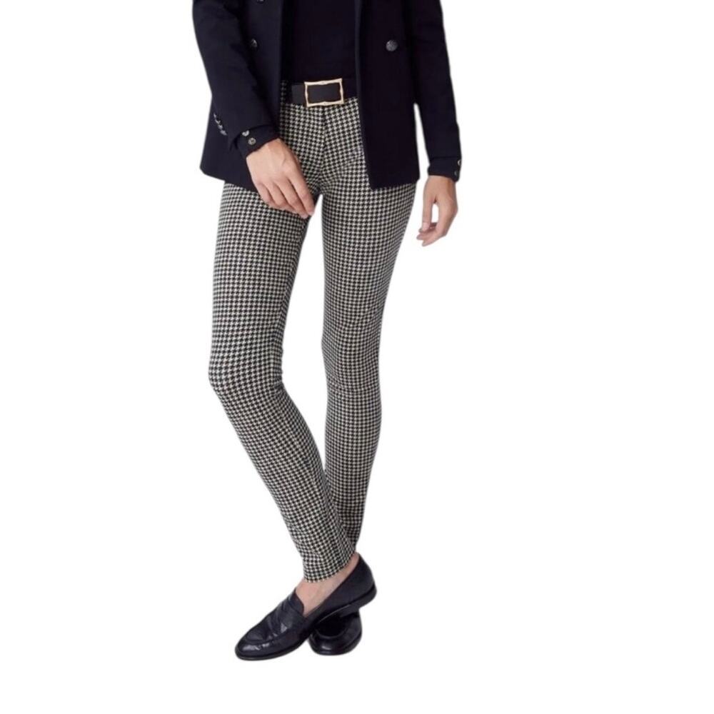 J. McLaughlin Becca houndstooth print stretch straight ankle pants
